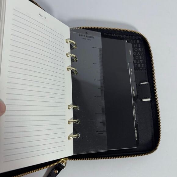 Kate Spade Leather zip around personal organizer Blue floral - NWOT! - Picture 5 of 9